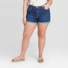 Women's Plus Size High-rise Jean Shorts - Universal Thread Indigo 14w, Women's, Blue