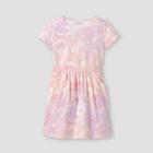 Girls' Printed Short Sleeve Knit Dress - Cat & Jack Pink