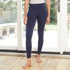 Women's Seamless High-waist Fleece Lined Leggings - A New Day Navy Blue