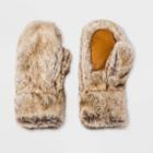 Women's Mittens And Gloves - Universal Thread Natural Faux Fur One Size, Women's