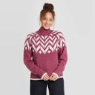 Women's Fair Isle Turtleneck Pullover Sweater - A New Day Purple