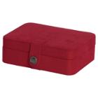 Mele & Co. Giana Women's Plush Fabric Jewelry Box With Lift Out Tray-red,