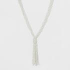 Sugarfix By Baublebar Braided Pendant Necklace With Tassel - White, Girl's
