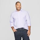 Men's Big & Tall Striped Standard Fit Long Sleeve Button-down Shirt - Goodfellow & Co Restful Plum