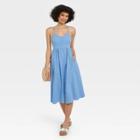 Women's Sleeveless Tie-back A-line Dress - Universal Thread Blue