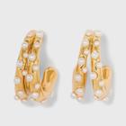 Sugarfix By Baublebar Crystal And Gold Double Hoop Earrings - Gold