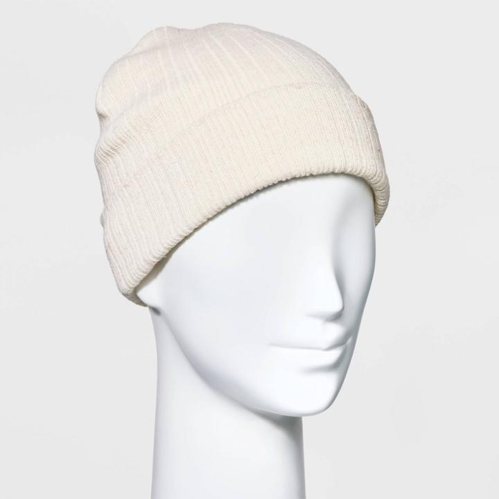 Women's Rib Beanie - Wild Fable Cream, Ivory
