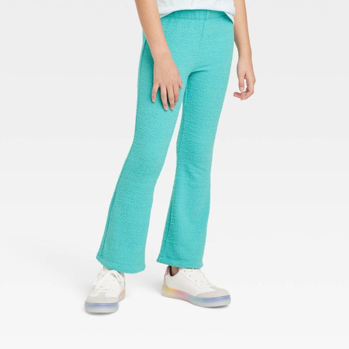 Girls' Cozy Flare Pants - Cat & Jack Turquoise Green