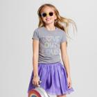 Girls' Short Sleeve Love Out Loud Graphic T-shirt - Cat & Jack Gray