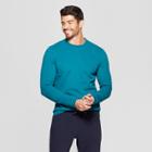 Men's Long Sleeve Standard Fit Fleece Pullover Sweatshirt - Goodfellow & Co Underseas Teal