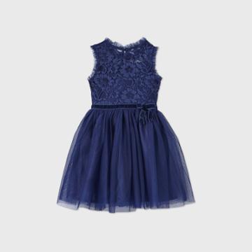 Zenzi Toddler Girls' Tank Top Lace Dress - Navy