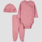 Carter's Just One You  Baby Girls' 3pc Owl Top & Bottom Set With Hat - Pink