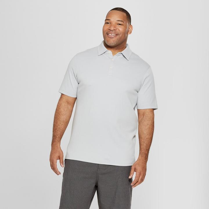 Men's Big & Tall Short Sleeve Elevated Ultra-soft Polo Shirt - Goodfellow & Co Masonry Gray