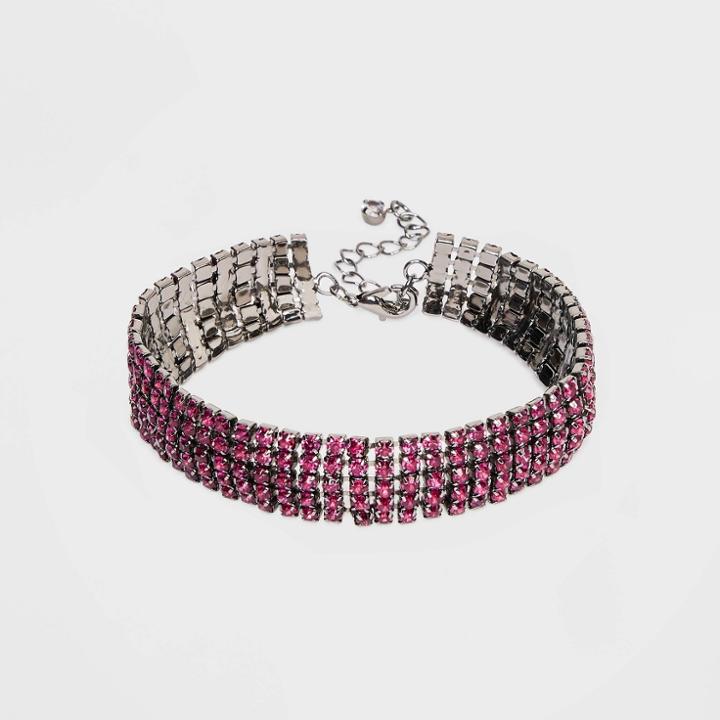 Rhinestone Tennis Bracelet - A New Day Pink