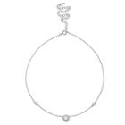 Target Women's Choker Necklace With Extender And Cubic Zirconia In Sterling Silver - Silver
