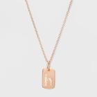 Sterling Silver Initial H Cubic Zirconia Necklace - A New Day Rose Gold, Rose Gold - H