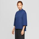 Women's 3/4 Flare Sleeve Mock Neck T-shirt - Prologue Navy (blue)