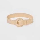 Women's Straw Covered Buckle With Stretch Belt - Universal Thread Natural