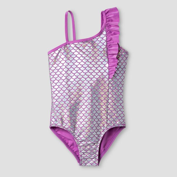 Girls' One Piece Swimsuit Sparkle - Cat & Jack Purple