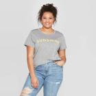 Women's Plus Size Short Sleeve Sunshine Graphic T-shirt - Modern Lux (juniors') - Heather Gray