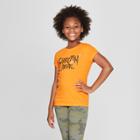 Girls' Short Sleeve Halloween Creepin It Real T-shirt - Cat & Jack Orange