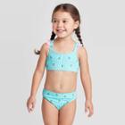Toddler Girls' Seashell Ruffle Strap Bikini Set - Cat & Jack Blue 2t, Toddler Girl's