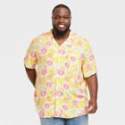 Men's Big & Tall Short Sleeve Button-down Camp Shirt - Goodfellow & Co Bright