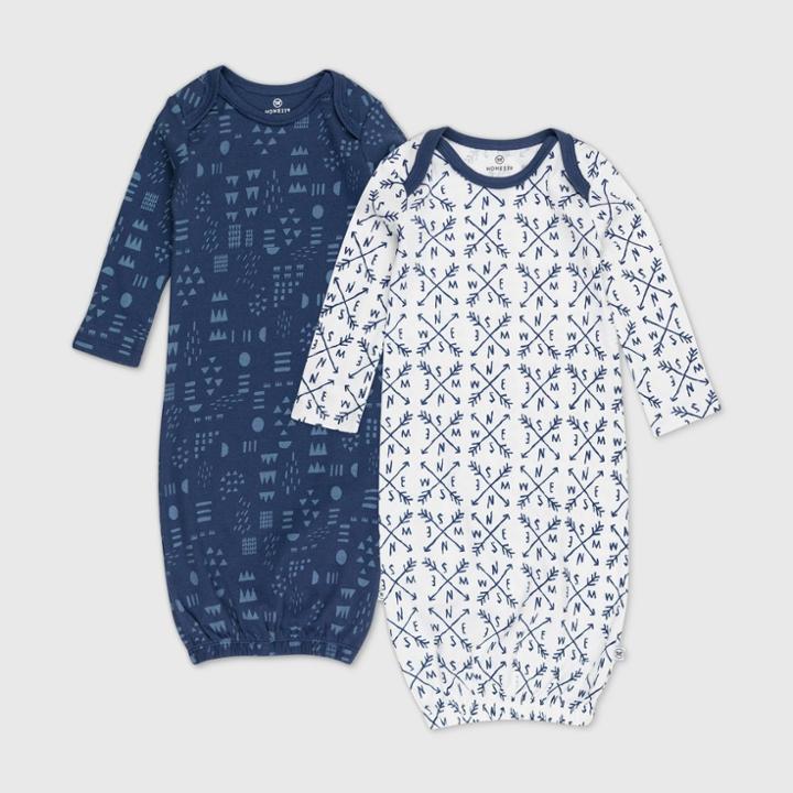 Honest Baby Boys' 2pk Organic Cotton Compass Nightgown