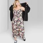 Target Women's Plus Size Floral Print Strappy Tie Front Midi Slip Dress - Wild Fable
