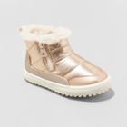 Toddler Double Zipper Slip-on Indiana Boots - Cat & Jack Rose Gold