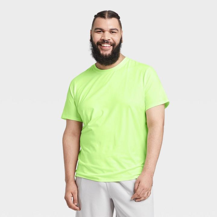 Men's Short Sleeve Performance T-shirt - All In Motion Bright Lemon Xxl, Bright Yellow