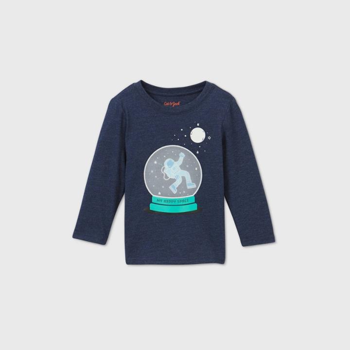 Toddler Boys' Interactive Astronaut Graphic Long Sleeve T-shirt - Cat & Jack Navy