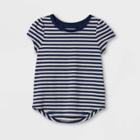 Toddler Girls' Striped Short Sleeve T-shirt - Cat & Jack Navy/cream 12m, Blue/ivory