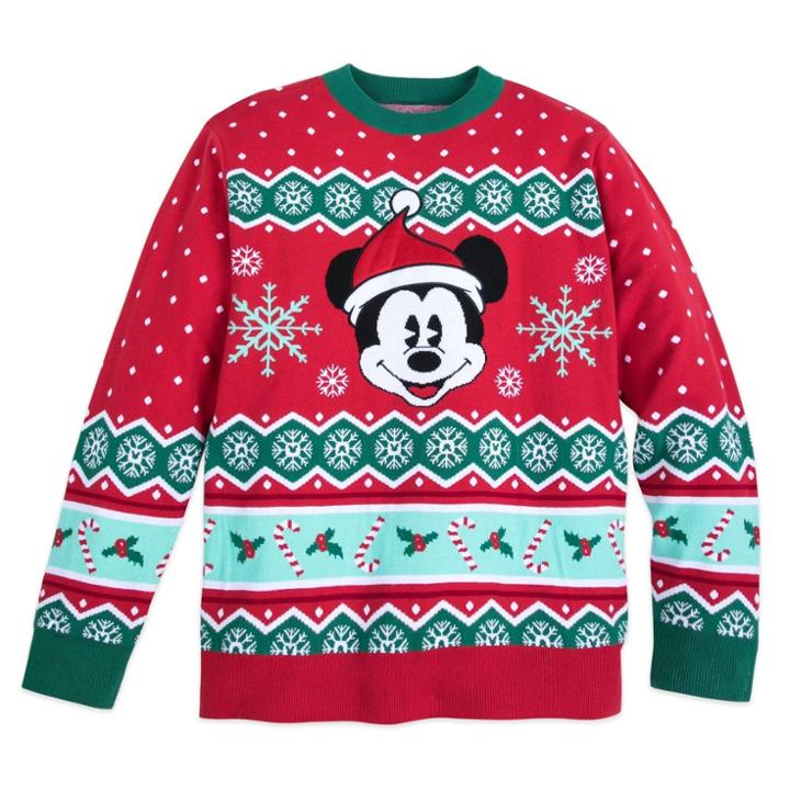 Men's Disney Mickey Holiday Sequin Sweater Red - M - Disney Store At Target Exclusive, Boy's,