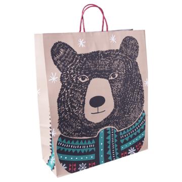 Jumbo Christmas Bear Gift Bag Brown/black - Wondershop,