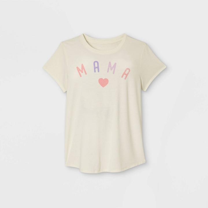 Isabel Maternity By Ingrid & Isabel Short Sleeve Scoop Neck Mama Mommy & Me Graphic T-shirt  Isabel By Ingrid & Isabel Cream
