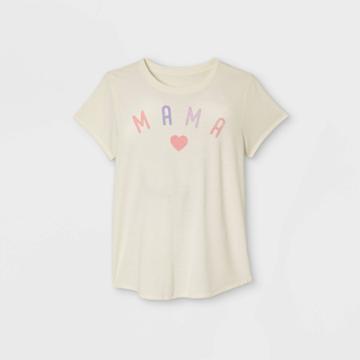 Isabel Maternity By Ingrid & Isabel Short Sleeve Scoop Neck Mama Mommy & Me Graphic T-shirt  Isabel By Ingrid & Isabel Cream
