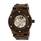 Earth Wood Goods Earth Wood Men's Grand Mesa Automatic Eco - Friendly Sustainable Wood Bracelet Watch - Dark Brown, Dark Oak