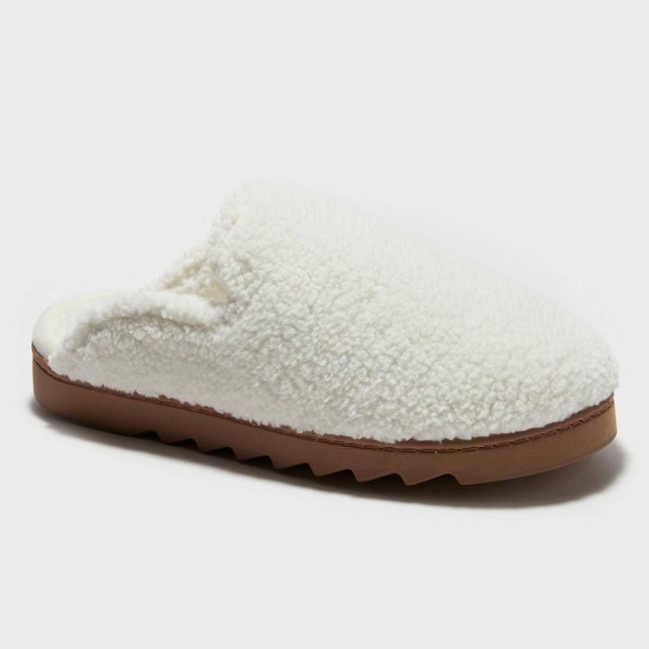 Women's Dluxe By Dearfoams Teddy Scuff Slippers - Ivory