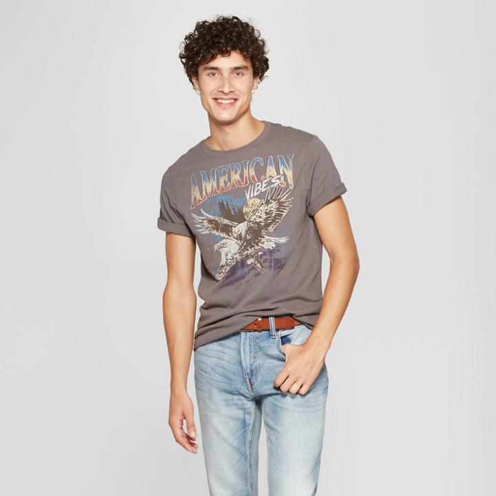 Junk Food Men's American Vibes Short Sleeve Graphic T-shirt - Ash Wood