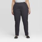 Women's Plus Size Slim Fit Chino Pants - Ava & Viv Dark Gray