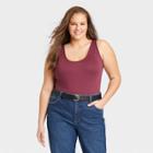 Women's Plus Size Tank Top - Ava & Viv Burgundy