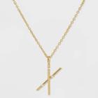 Gold Over Silver Plated Cubic Zirconia 'x' Initial Pendant Necklace - A New Day Gold