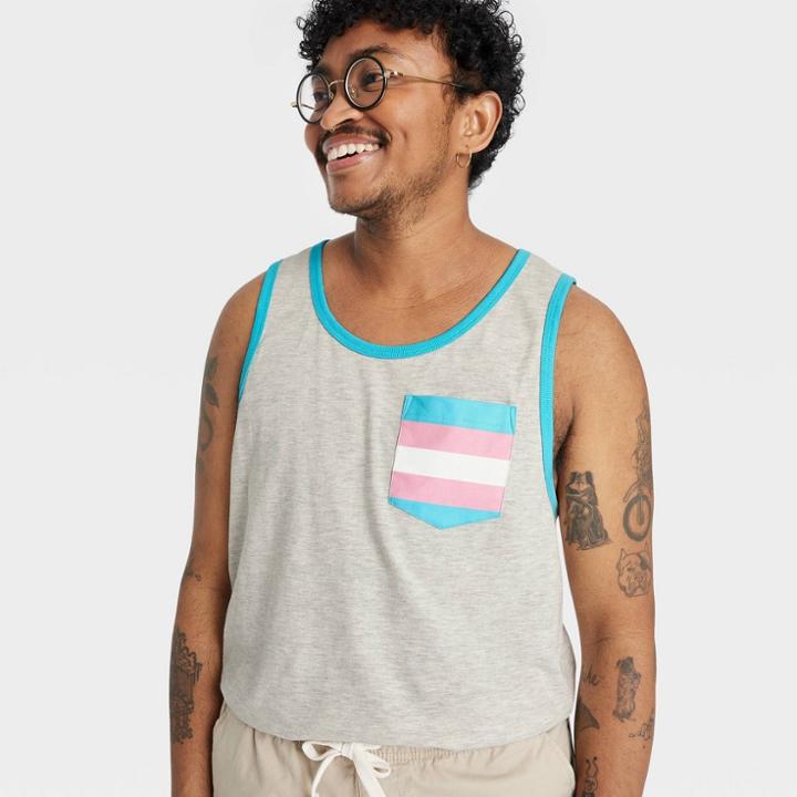 Ev Lgbt Pride Pride Adult Transgender Flag Tank Top - Heather Gray