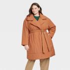Women's Plus Size Wrap Jacket - A New Day Brown