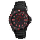 Men's Crayo Fierce Polyurethane Strap Watch-black/red, Black Red
