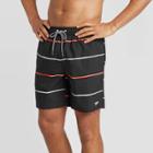 Speedo Men's 8 Striped Volley Swim Shorts - Black