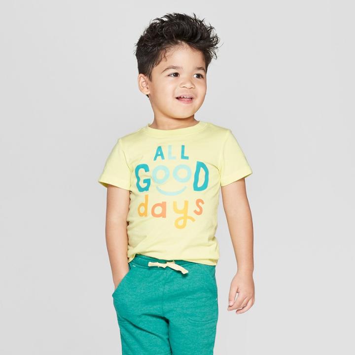 Toddler Boys' Short Sleeve All Good Days T-shirt - Cat & Jack Yellow