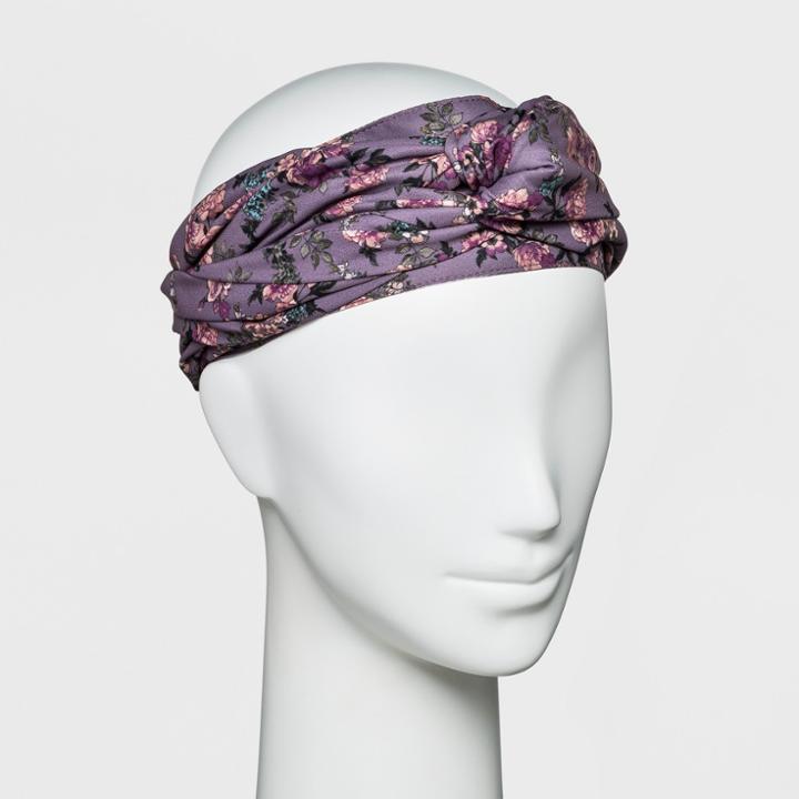 Women's Floral Print Twist Front Headband - A New Day