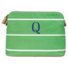 Cathy's Concepts Personalized Green Striped Cosmetic Bag - Q